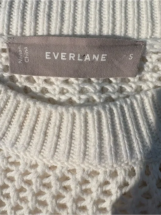 Everlane The Mesh Soft Cotton Crew in White S - Picture 12 of 13